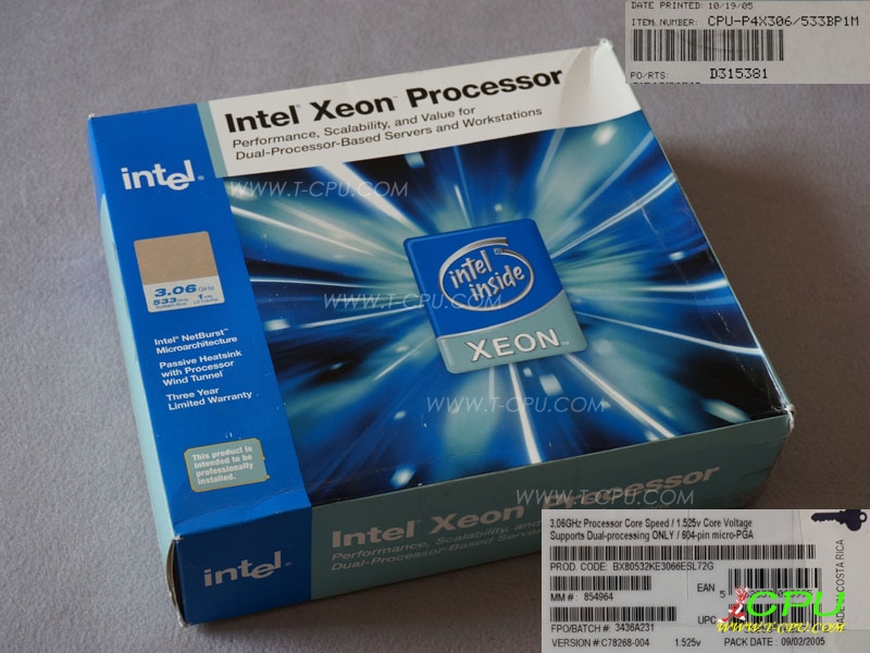 Intel Xeon BX80532KE3066E SL72G NIB