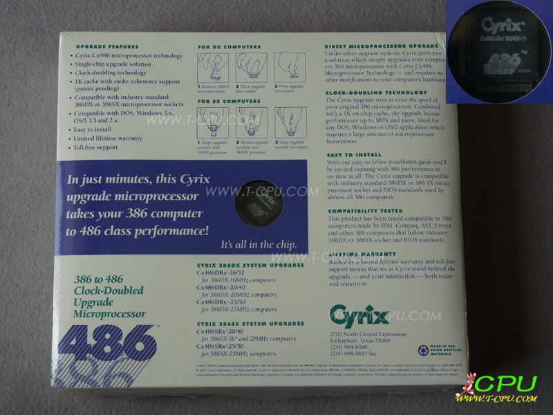 Cyrix Cx486SRx2-20/40 15152-02 NIB