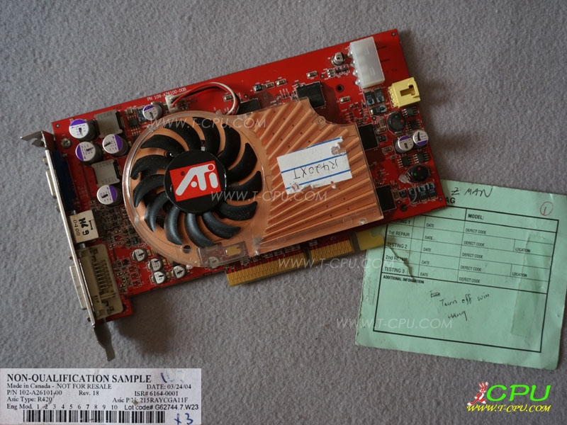 ATI Radeon X800 Pro 256 MB AGP Engineering Sample