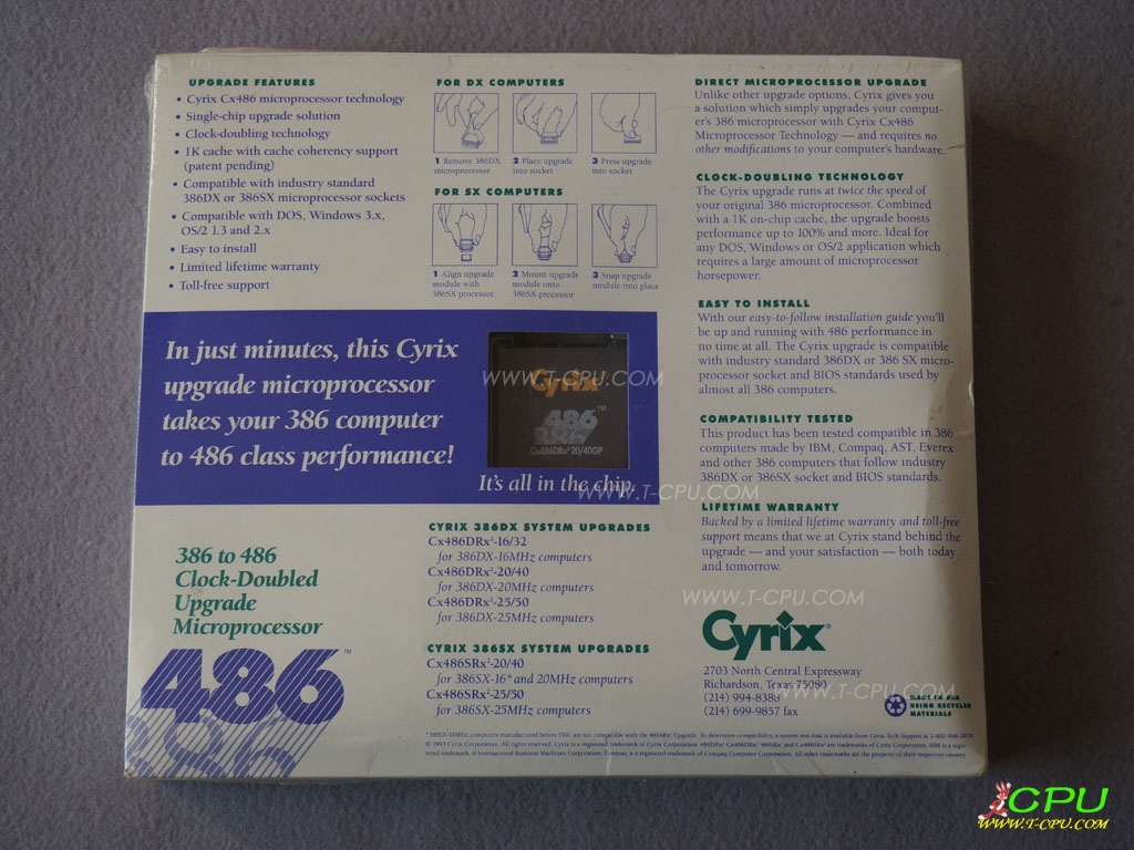 Cyrix Cx486DRx2-20/40 15051-02 NIB